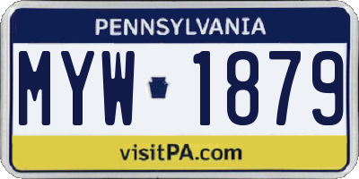 PA license plate MYW1879