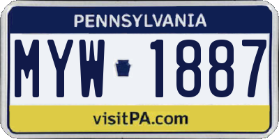 PA license plate MYW1887