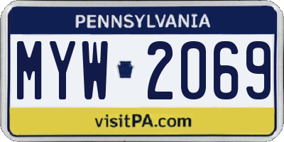 PA license plate MYW2069