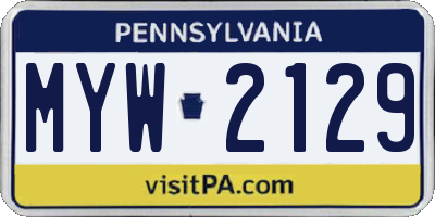 PA license plate MYW2129