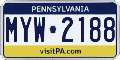 PA license plate MYW2188