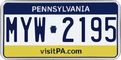 PA license plate MYW2195