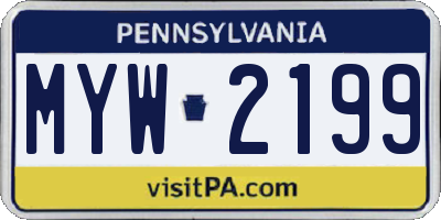 PA license plate MYW2199