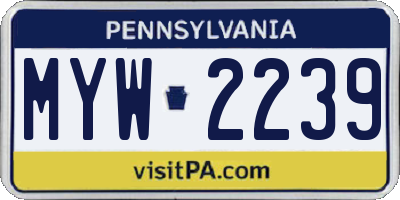 PA license plate MYW2239