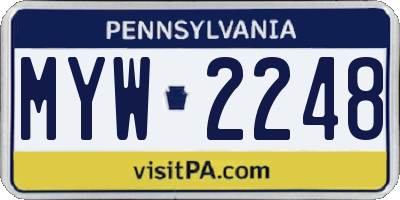 PA license plate MYW2248