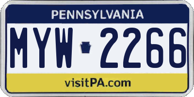 PA license plate MYW2266