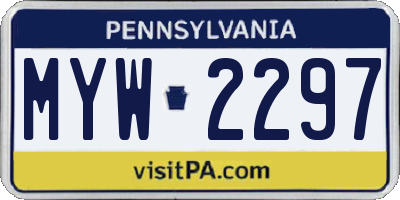 PA license plate MYW2297
