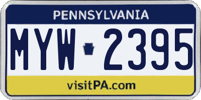 PA license plate MYW2395