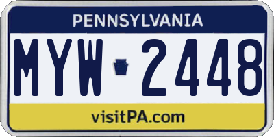 PA license plate MYW2448