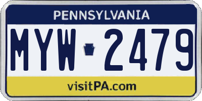 PA license plate MYW2479