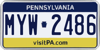 PA license plate MYW2486