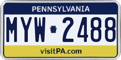 PA license plate MYW2488