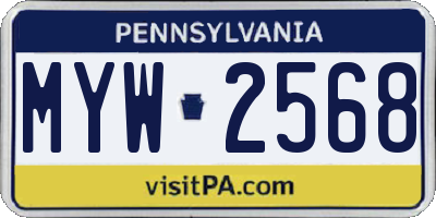 PA license plate MYW2568