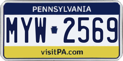 PA license plate MYW2569