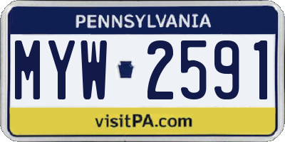 PA license plate MYW2591