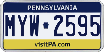 PA license plate MYW2595