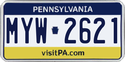 PA license plate MYW2621