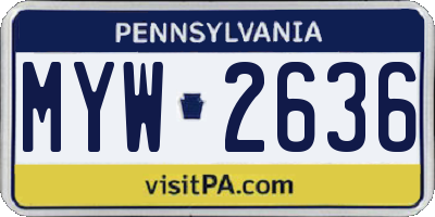 PA license plate MYW2636