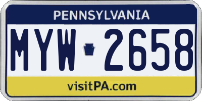 PA license plate MYW2658