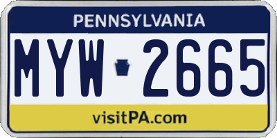 PA license plate MYW2665