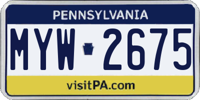 PA license plate MYW2675