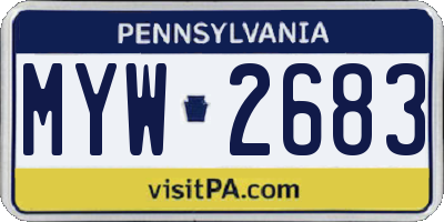 PA license plate MYW2683