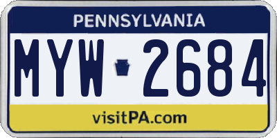 PA license plate MYW2684