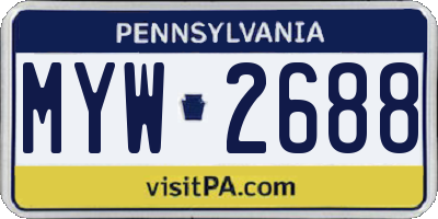 PA license plate MYW2688