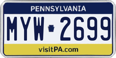 PA license plate MYW2699
