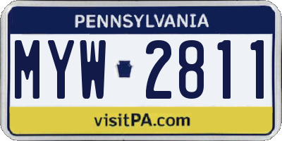 PA license plate MYW2811