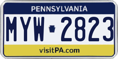 PA license plate MYW2823