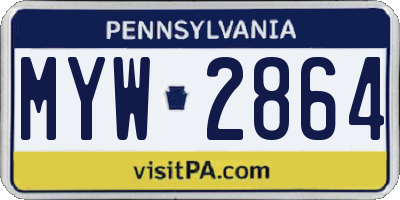 PA license plate MYW2864
