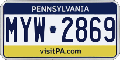 PA license plate MYW2869