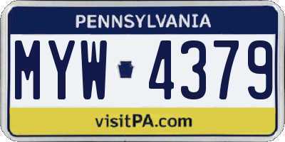 PA license plate MYW4379