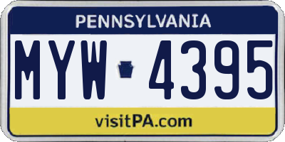 PA license plate MYW4395