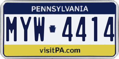 PA license plate MYW4414