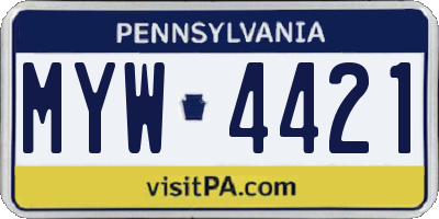 PA license plate MYW4421