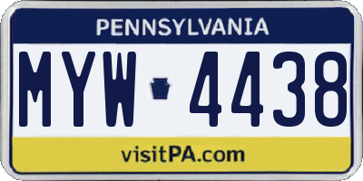 PA license plate MYW4438