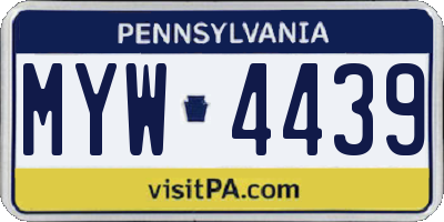 PA license plate MYW4439