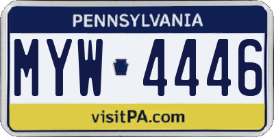 PA license plate MYW4446