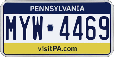 PA license plate MYW4469