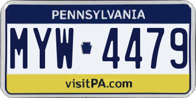 PA license plate MYW4479