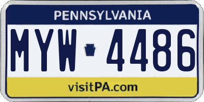 PA license plate MYW4486