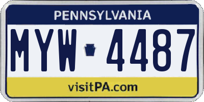 PA license plate MYW4487