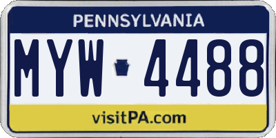 PA license plate MYW4488