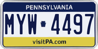 PA license plate MYW4497