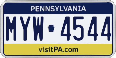 PA license plate MYW4544