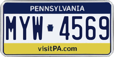 PA license plate MYW4569