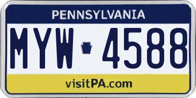 PA license plate MYW4588