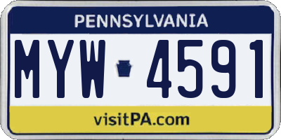 PA license plate MYW4591